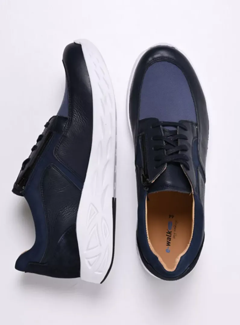 Heren Wolky Veterschoenen Heren|Sneakers Heren<Bounce Men S2F - denim combi stretch leer