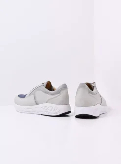 Heren Wolky Veterschoenen Heren|Sneakers Heren<Bounce Men S2F - gebroken wit/jeans combi stretch leer