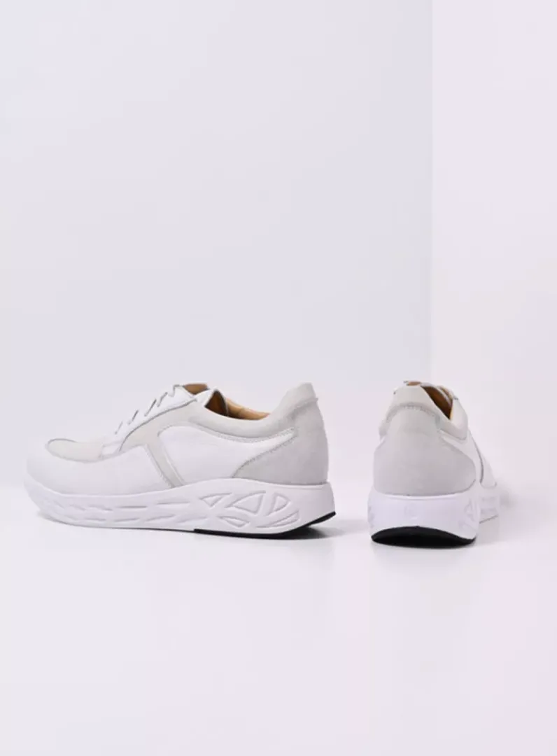 Heren Wolky Veterschoenen Heren|Sneakers Heren<Bounce Men S2F - wit/gebroken wit combi stretch