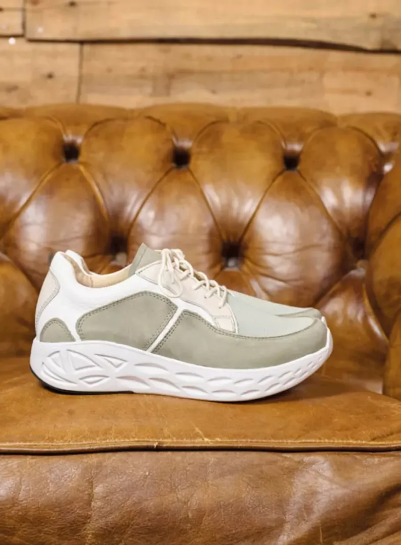 DAMES Wolky Wandelschoenen|Sneakers<Bounce S2F - grijsgroen stretchleer