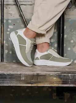 DAMES Wolky Wandelschoenen|Sneakers<Bounce S2F - grijsgroen stretchleer