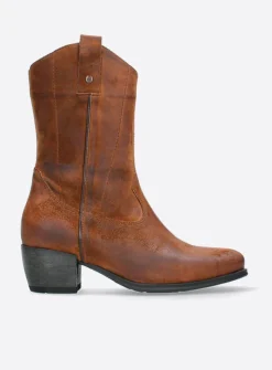DAMES Wolky Halfhoge Laarzen|Cowboylaarzen<Caprock - cognac suede