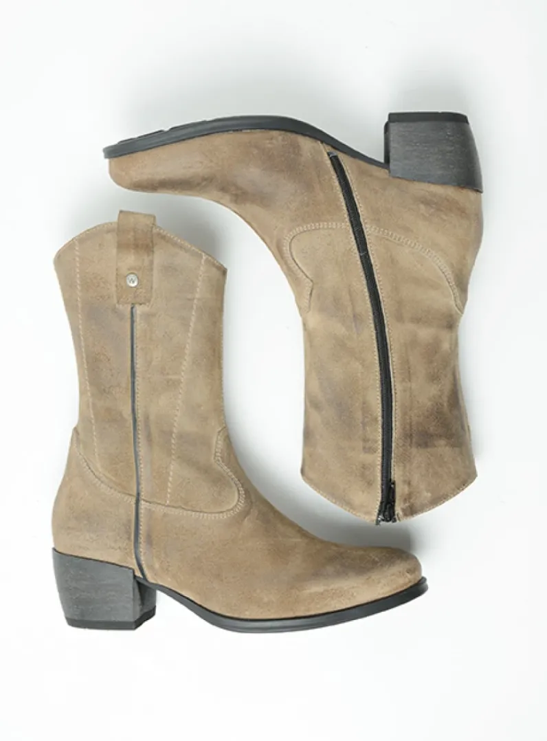 DAMES Wolky Halfhoge Laarzen|Cowboylaarzen<Caprock - taupe suede
