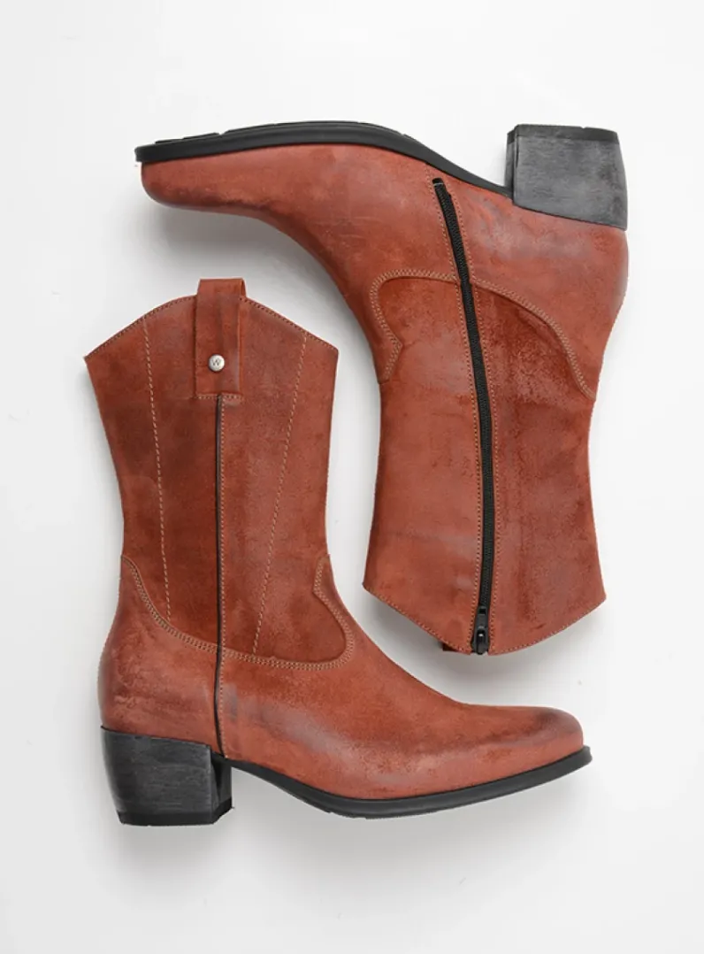 DAMES Wolky Halfhoge Laarzen|Cowboylaarzen<Caprock - terra suede