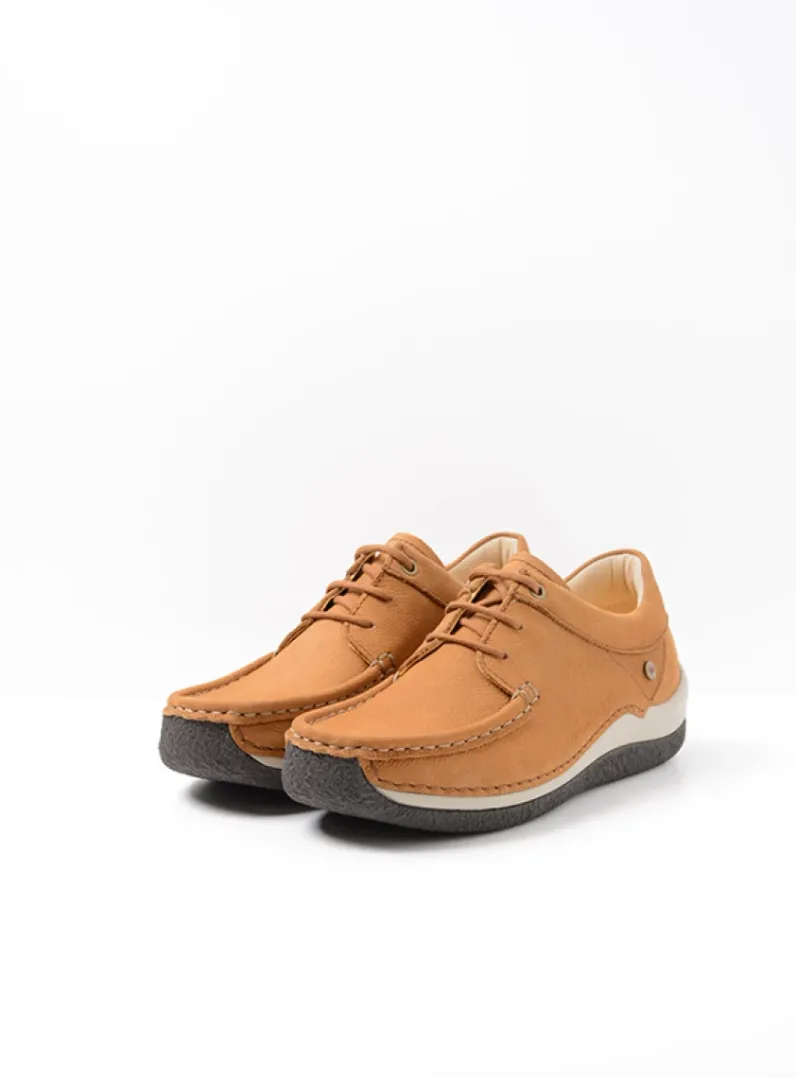 DAMES Wolky Lage Veterschoenen|Sneakers<Celebration - cognac nubuck