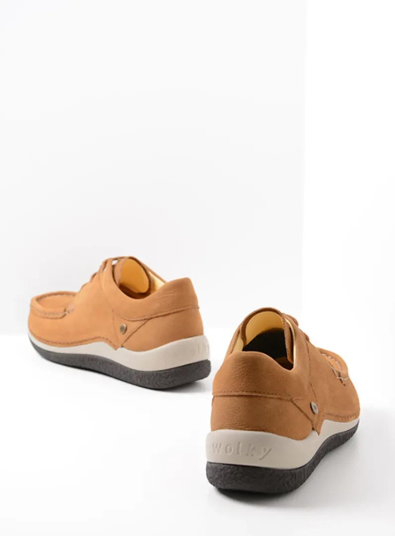 DAMES Wolky Lage Veterschoenen|Sneakers<Celebration - cognac nubuck