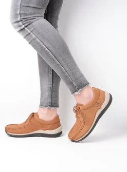 DAMES Wolky Lage Veterschoenen|Sneakers<Celebration - cognac nubuck