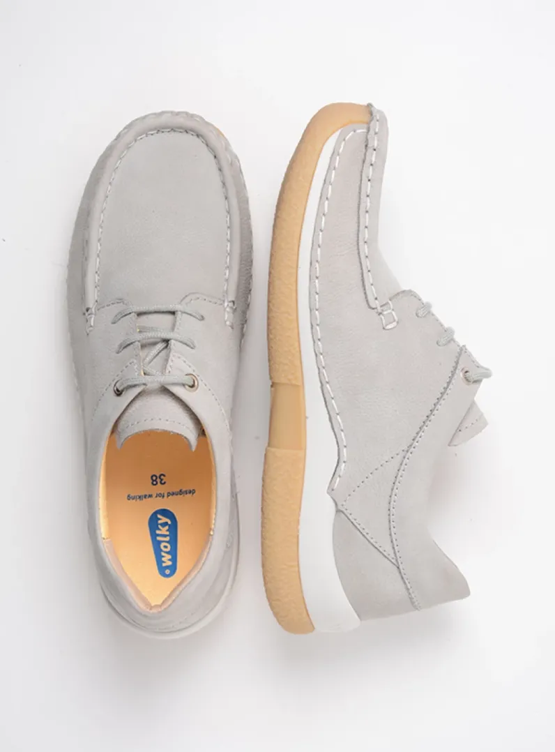 DAMES Wolky Lage Veterschoenen|Sneakers<Celebration - lichtgrijs nubuck