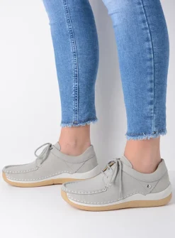 DAMES Wolky Lage Veterschoenen|Sneakers<Celebration - lichtgrijs nubuck