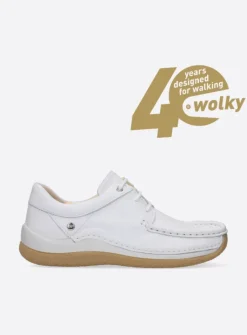 DAMES Wolky Lage Veterschoenen|Sneakers<Celebration - wit leer
