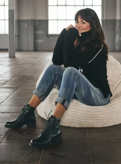 DAMES Wolky Veterlaarzen|Herfst/Winter<Center - zwart leer