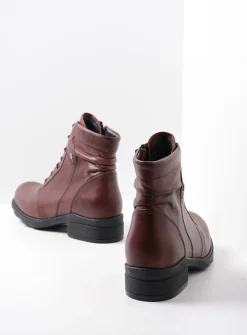 DAMES Wolky Veterlaarzen|Biker Boots<Center XW - bordeauxrood leer
