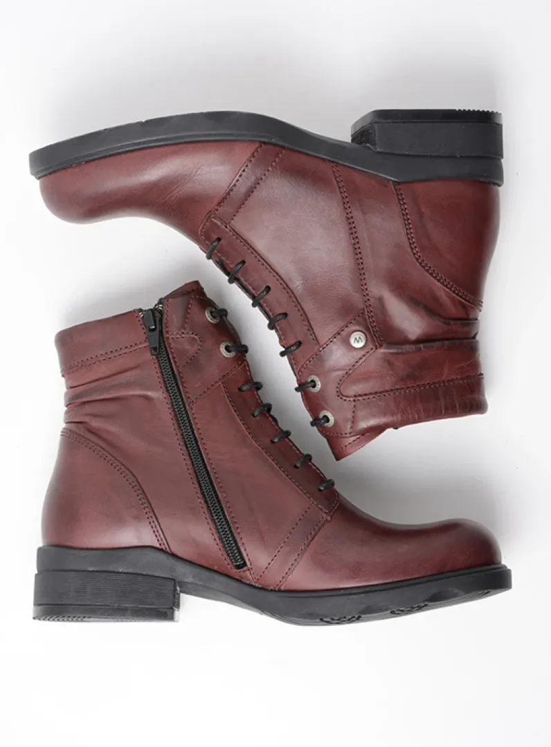 DAMES Wolky Veterlaarzen|Biker Boots<Center XW - bordeauxrood leer