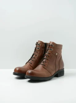 DAMES Wolky Veterlaarzen|Biker Boots<Center XW - cognac leder