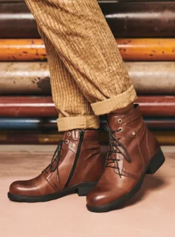 DAMES Wolky Veterlaarzen|Biker Boots<Center XW - cognac leder