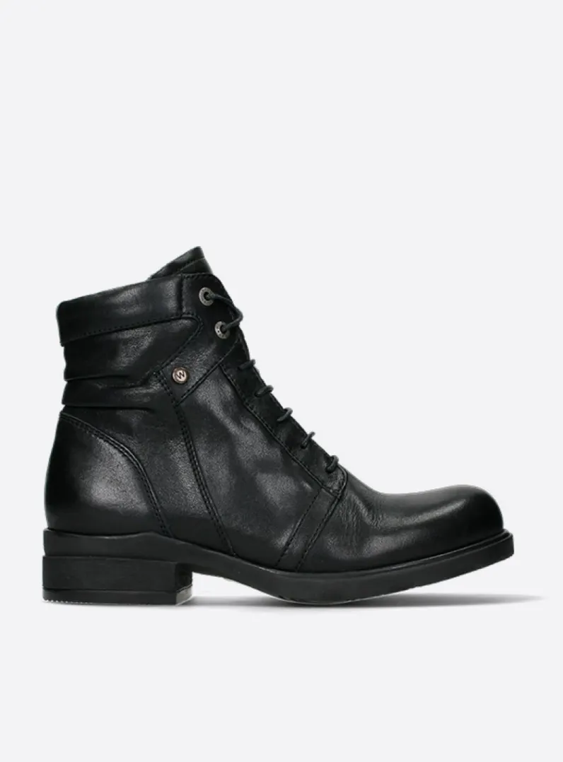 DAMES Wolky Veterlaarzen|Biker Boots<Center XW - zwart leer
