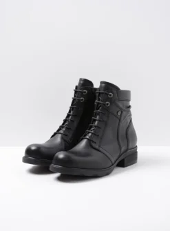 DAMES Wolky Veterlaarzen|Biker Boots<Center XW - zwart leer