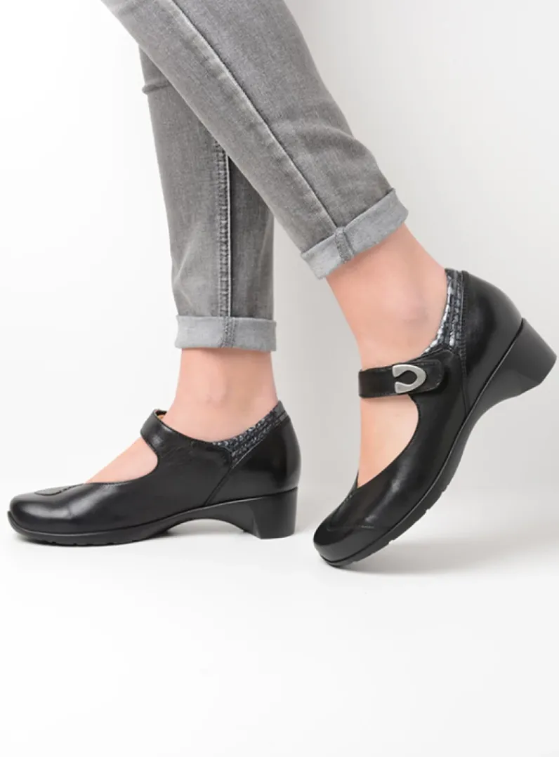 DAMES Wolky Herfst/Winter|Bandschoenen<Chili - zwart leer