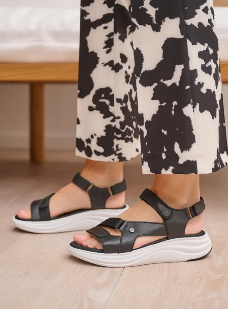 DAMES Wolky Sandalen<Cirro - zwart-wit leer