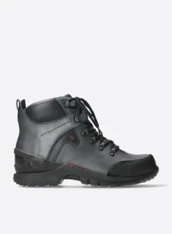 DAMES Wolky Hoge Veterschoenen|Wandelschoenen<City Tracker WP - antraciet leer