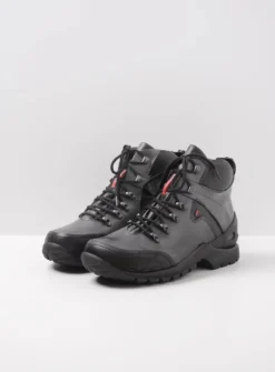 DAMES Wolky Hoge Veterschoenen|Wandelschoenen<City Tracker WP - antraciet leer