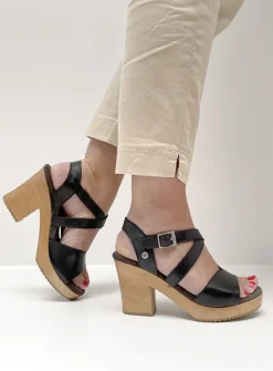 DAMES Wolky Sandalen<Cloudy - zwart leer