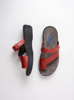 DAMES Wolky Slippers<Collins - rood leer