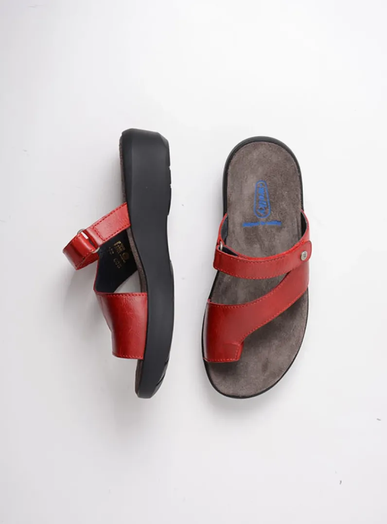 DAMES Wolky Slippers<Collins - rood leer