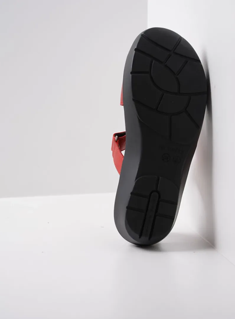 DAMES Wolky Slippers<Collins - rood leer