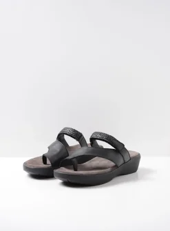 DAMES Wolky Slippers<Collins - zwart leer