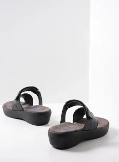 DAMES Wolky Slippers<Collins - zwart leer