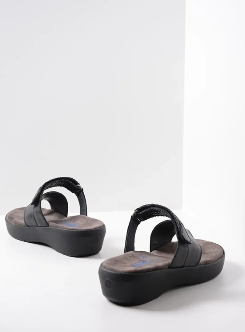DAMES Wolky Slippers<Collins - zwart leer