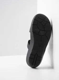 DAMES Wolky Slippers<Collins - zwart leer