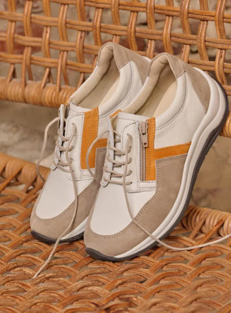 DAMES Wolky Lage Veterschoenen|Wandelschoenen<Comrie - beige/safari combi leer