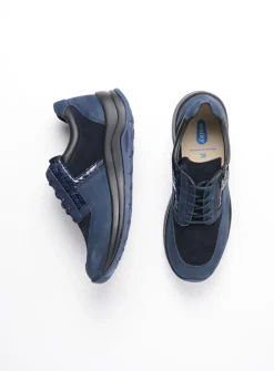 DAMES Wolky Lage Veterschoenen|Wandelschoenen<Comrie - blauw combi leer