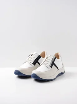 DAMES Wolky Lage Veterschoenen|Wandelschoenen<Comrie - wit/denim combi leer