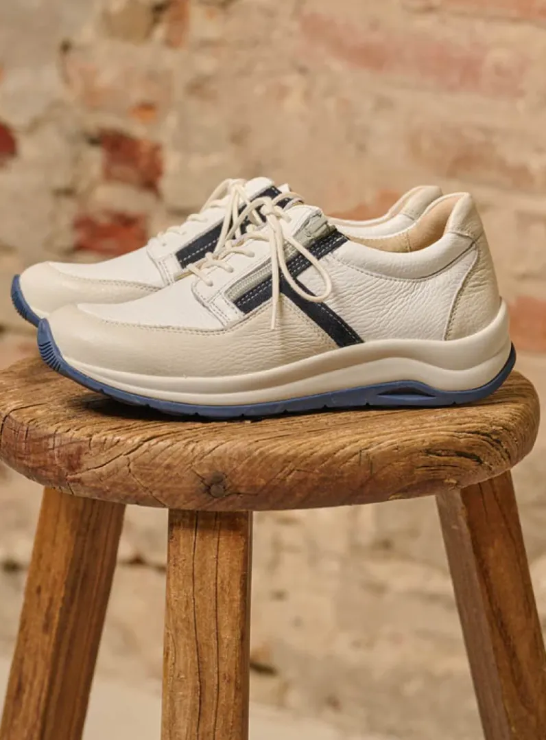 DAMES Wolky Lage Veterschoenen|Wandelschoenen<Comrie - wit/denim combi leer