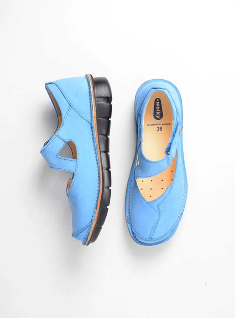 DAMES Wolky Herfst/Winter|Bandschoenen<Cordoba - hemelsblauw nubuck