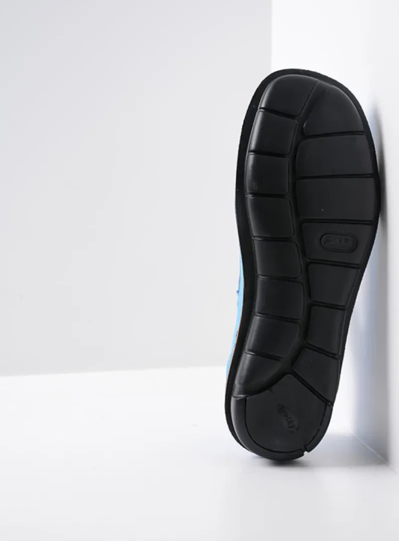 DAMES Wolky Herfst/Winter|Bandschoenen<Cordoba - hemelsblauw nubuck