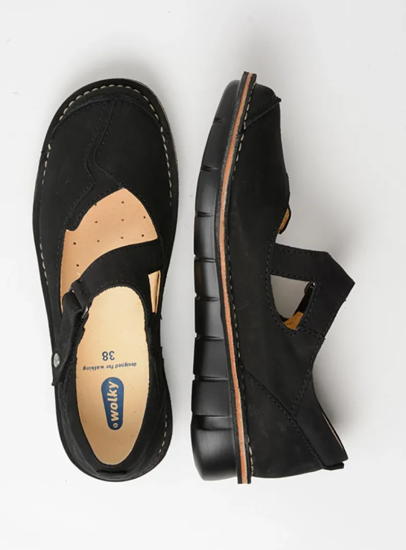 DAMES Wolky Herfst/Winter|Bandschoenen<Cordoba - zwart nubuck