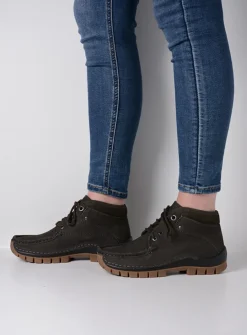 DAMES Wolky Hoge Veterschoenen|Herfst/Winter<Cross - asfalt nubuck