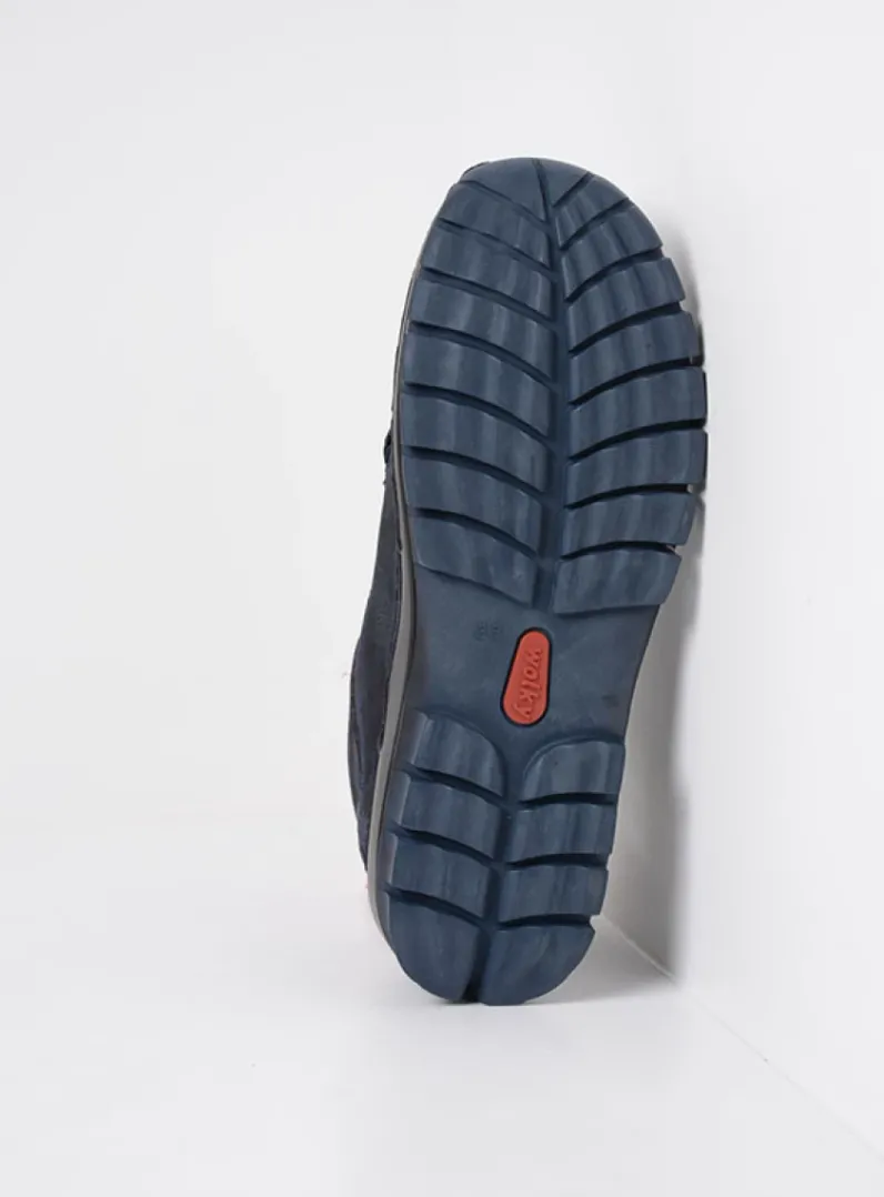 DAMES Wolky Hoge Veterschoenen|Herfst/Winter<Cross - blauw nubuck