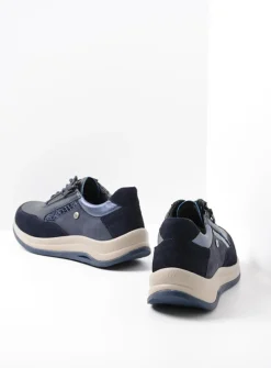 DAMES Wolky Lage Veterschoenen|Wandelschoenen<Cupar - blauw combi leer