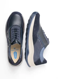 DAMES Wolky Lage Veterschoenen|Wandelschoenen<Cupar - blauw combi leer