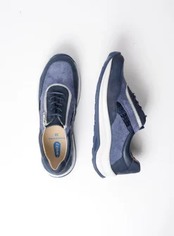 DAMES Wolky Lage Veterschoenen|Wandelschoenen<Cupar - denim combi leer