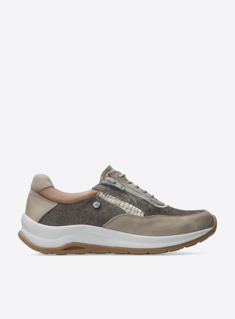 DAMES Wolky Lage Veterschoenen|Wandelschoenen<Cupar - safari combi leer
