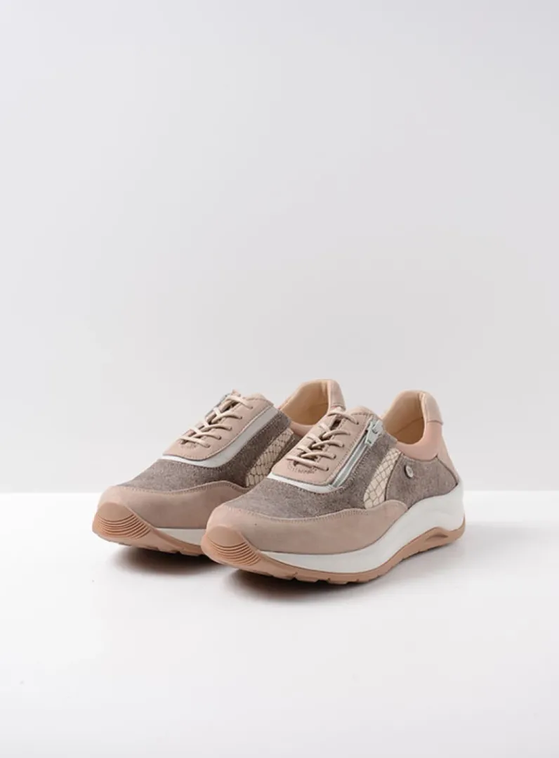 DAMES Wolky Lage Veterschoenen|Wandelschoenen<Cupar - safari combi leer