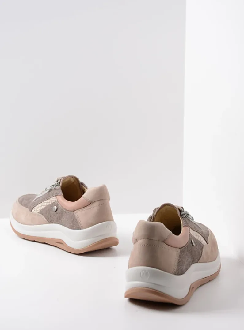 DAMES Wolky Lage Veterschoenen|Wandelschoenen<Cupar - safari combi leer