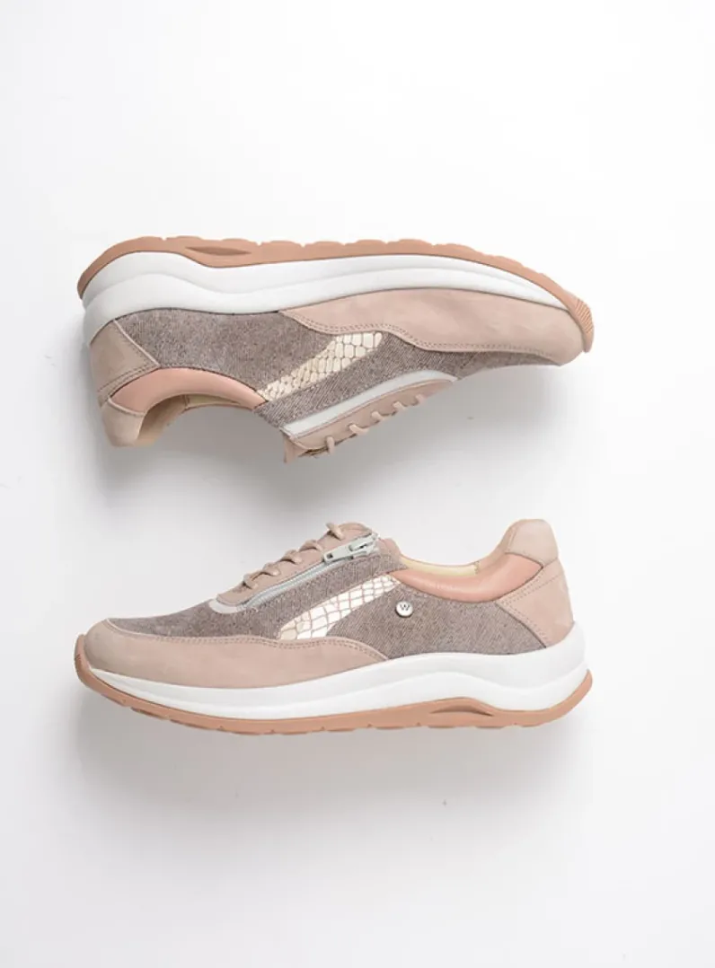 DAMES Wolky Lage Veterschoenen|Wandelschoenen<Cupar - safari combi leer
