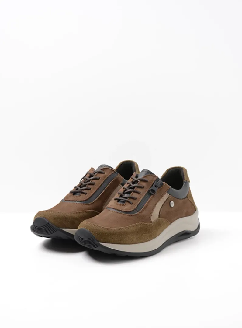 DAMES Wolky Lage Veterschoenen|Wandelschoenen<Cupar - taupe combi leer